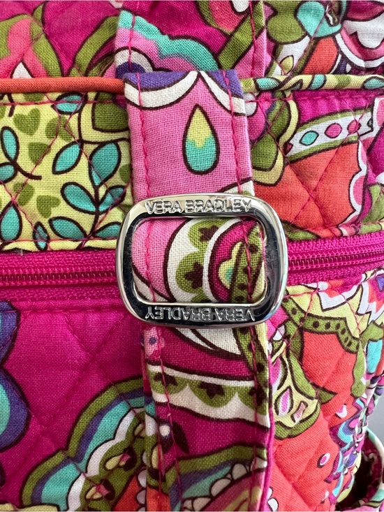 Vera Bradley NWT Quilted Cotton Campus Backpack Bookbag Pink Paisley Swirls main image 8